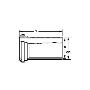 14WL Plain Ferrule Tank Spud (light)
